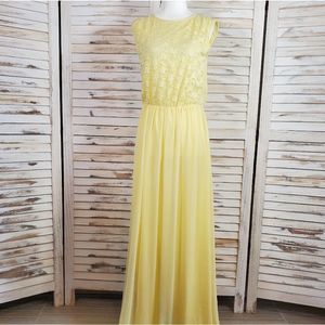 Lace top yellow maxi dress